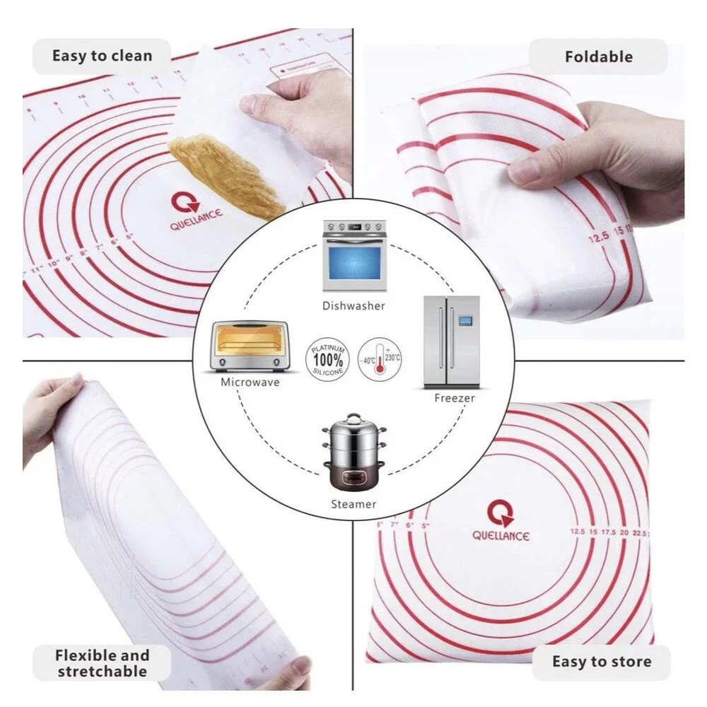 Rolling Pin & Pastry Baking Mat Set Rolling Pins W/ Adjustable Thickness Rings